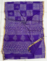 Pure Hand Block Printed Double Diamond Chiffon Saree DCS16