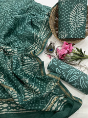 Exclusive Pure Chanderi Silk Suits with Dupatta & Cotton Bottom