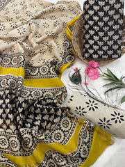 Exclusive Pure Chanderi Silk Suits with Dupatta & Cotton Bottom