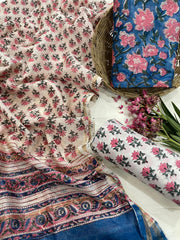 Exclusive Pure Chanderi Silk Suits with Dupatta & Cotton Bottom