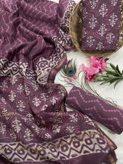 Exclusive Pure Chanderi Silk Suits with Dupatta & Cotton Bottom