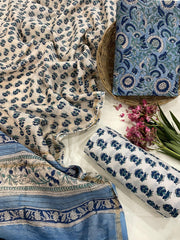 Exclusive Pure Chanderi Silk Suits with Dupatta & Cotton Bottom