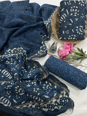 Exclusive Pure Chanderi Silk Suits with Dupatta & Cotton Bottom