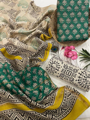 Exclusive Pure Chanderi Silk Suits with Dupatta & Cotton Bottom