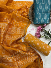 Exclusive Pure Chanderi Silk Suits with Dupatta & Cotton Bottom