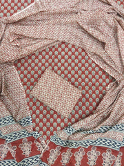 Exclusive Hand Block Printed Cotton Dress Material with Cotton Dupatta