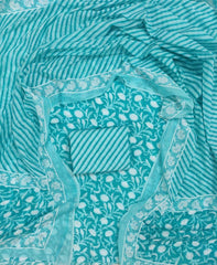 Exclusive Hand Block Printed Cotton Dress Material with Cotton Dupatta