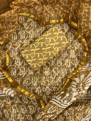 Honey Mustard Traditional Bagru Print Kota Doriya Suit Set