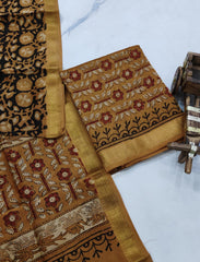 Exclusive Maheshwari Silk Suit | Hand-Stitched Shibori & Ajrak Dabu Print