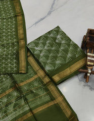 Exclusive Maheshwari Silk Suit | Hand-Stitched Shibori & Ajrak Dabu Print