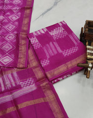 Exclusive Maheshwari Silk Suit | Hand-Stitched Shibori & Ajrak Dabu Print