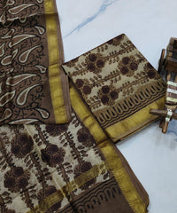 Exclusive Maheshwari Silk Suit | Hand-Stitched Shibori & Ajrak Dabu Print