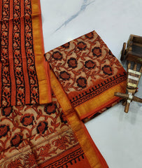 Exclusive Maheshwari Silk Suit | Hand-Stitched Shibori & Ajrak Dabu Print