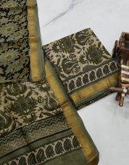 Exclusive Maheshwari Silk Suit | Hand-Stitched Shibori & Ajrak Dabu Print