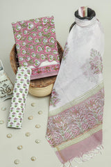 Pink Petal Cotton Suit with Kota Doriya Dupatta