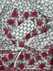 Ruby Rose Handblock Printed Cotton Suit Set with Soft Mulmul Dupatta