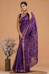 Maheshwari Silk Saree โ Elegant Bagru Print | With Blouse Piece