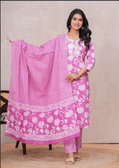 Embroidered Kurta in Pure Cotton | Discharge Print Design | Ethnic Everyday Wear