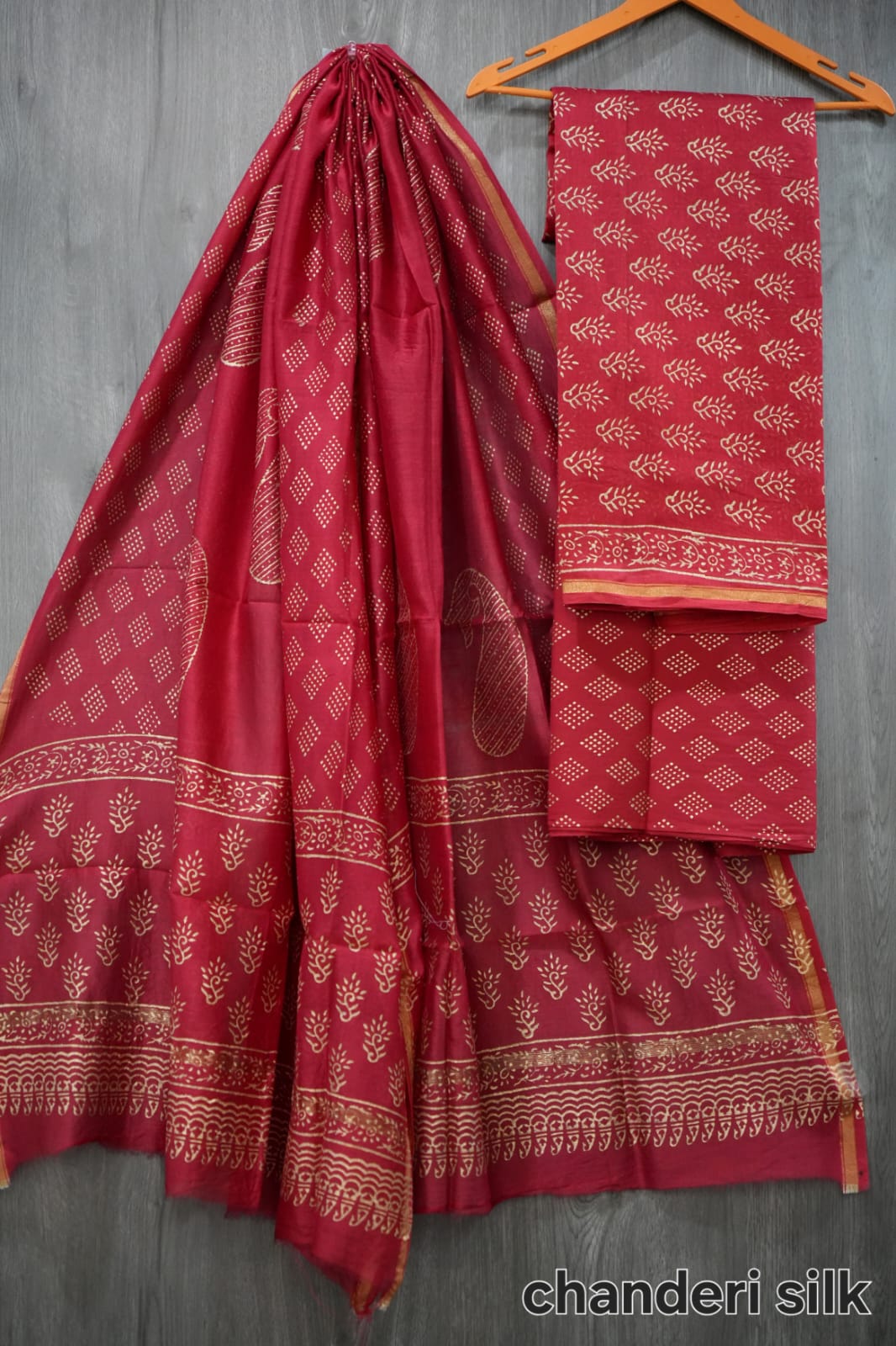 Bagru Hand Block Printed Chanderi Silk Suits