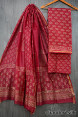 Bagru Hand Block Printed Chanderi Silk Suits