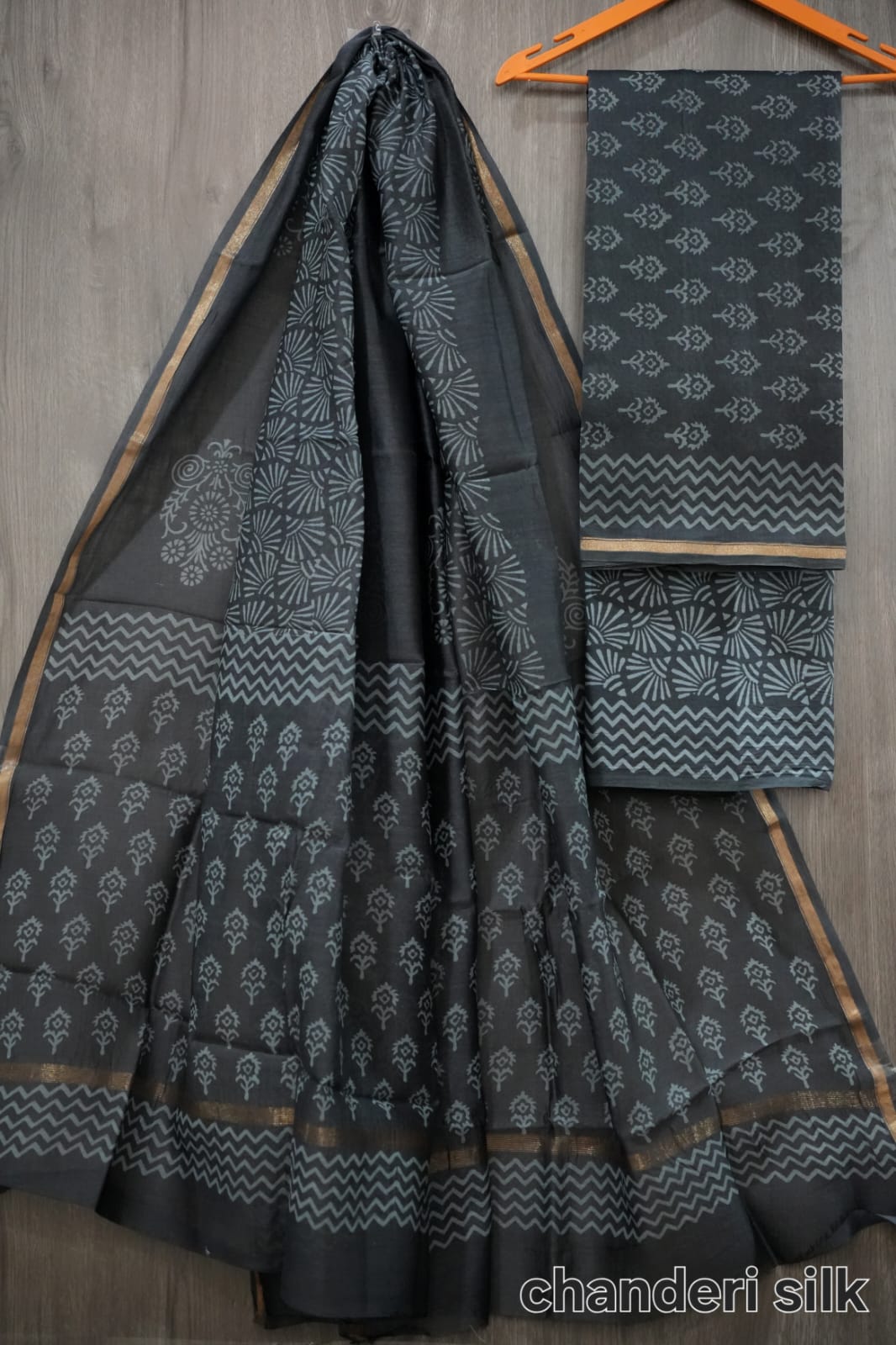 Bagru Hand Block Printed Chanderi Silk Suits