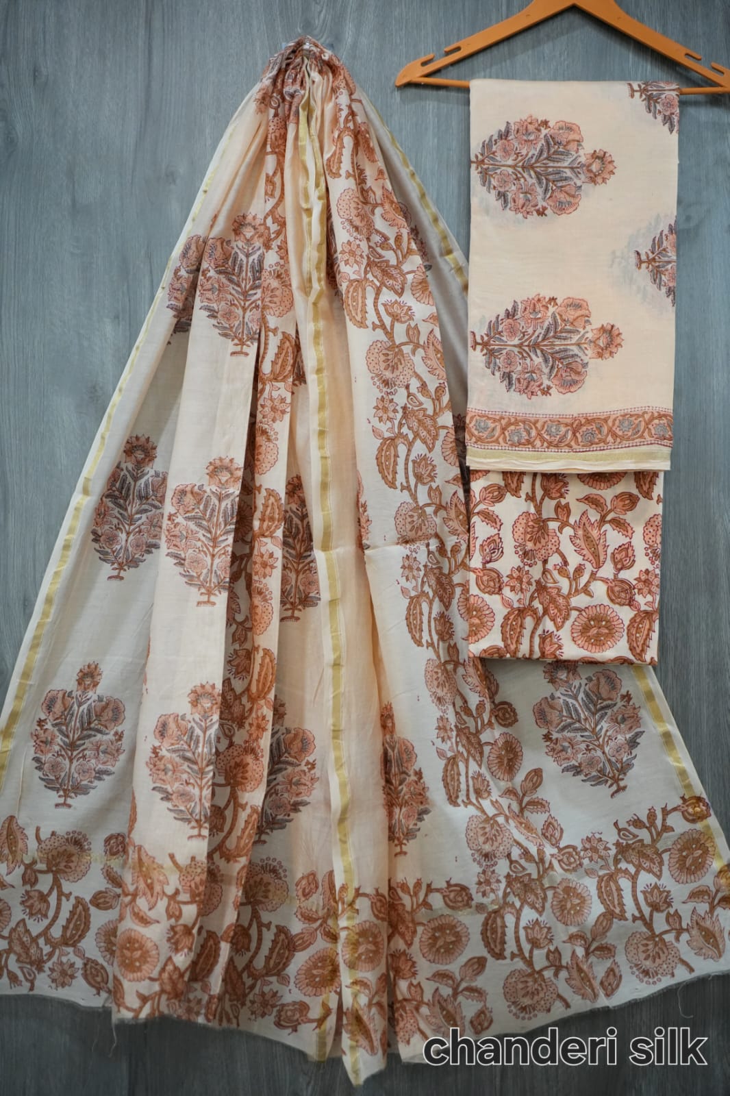 Bagru Hand Block Printed Chanderi Silk Suits