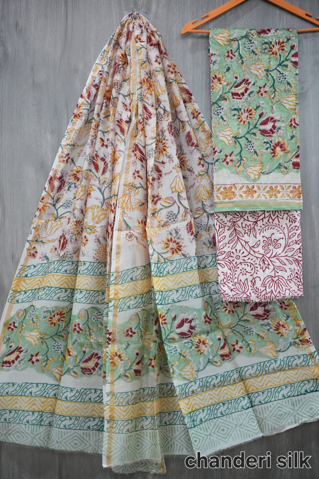 Bagru Hand Block Printed Chanderi Silk Suits