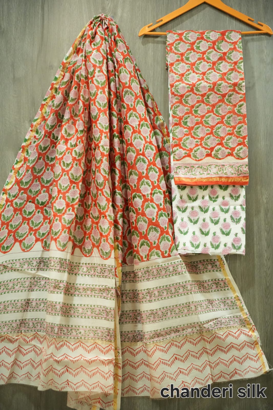 Bagru Hand Block Printed Chanderi Silk Suits