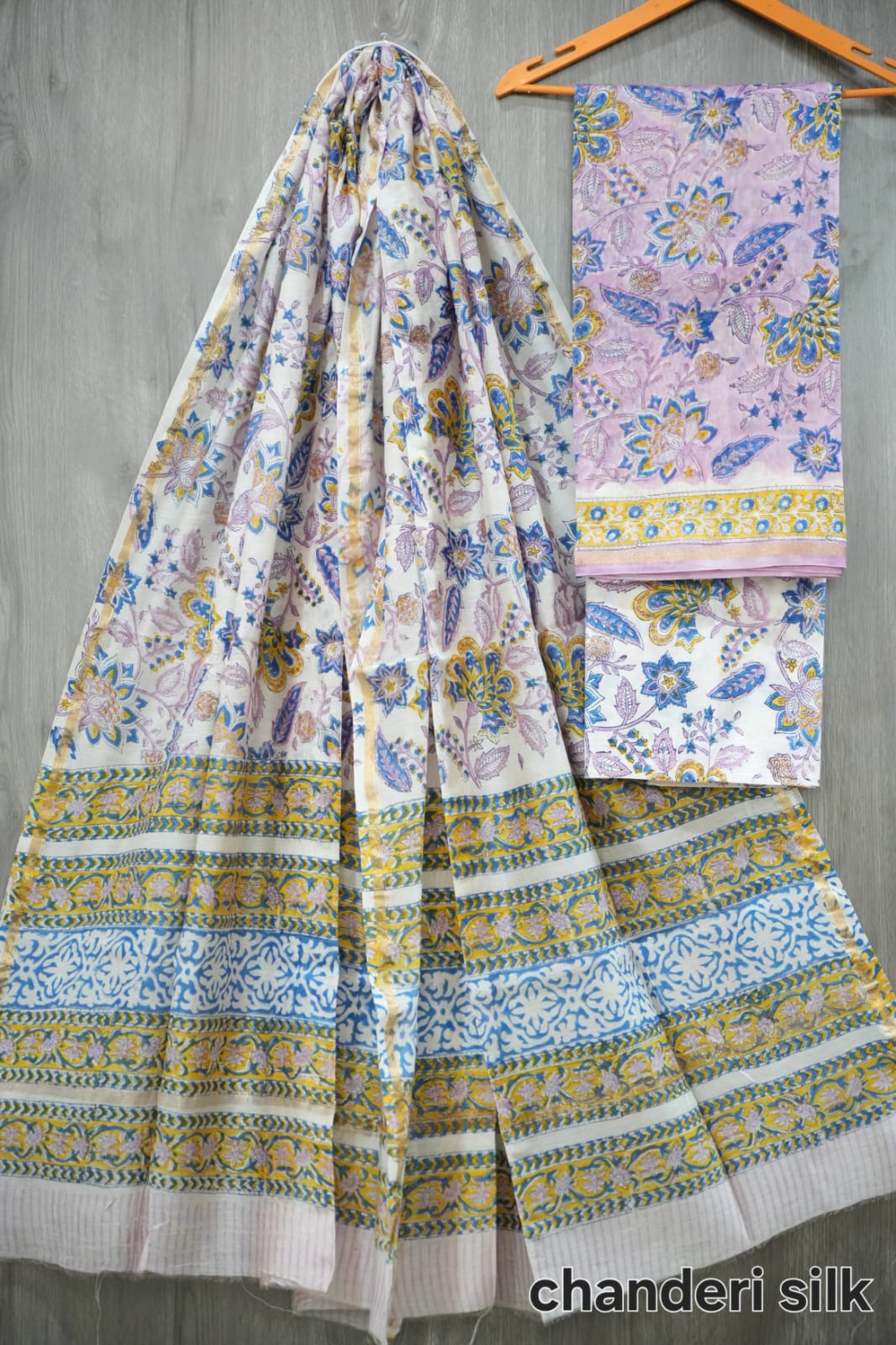 Bagru Hand Block Printed Chanderi Silk Suits