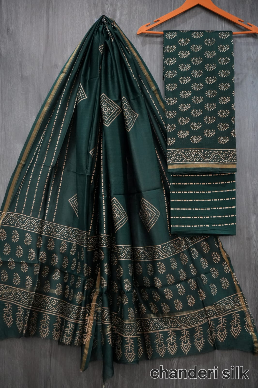 Bagru Hand Block Printed Chanderi Silk Suits