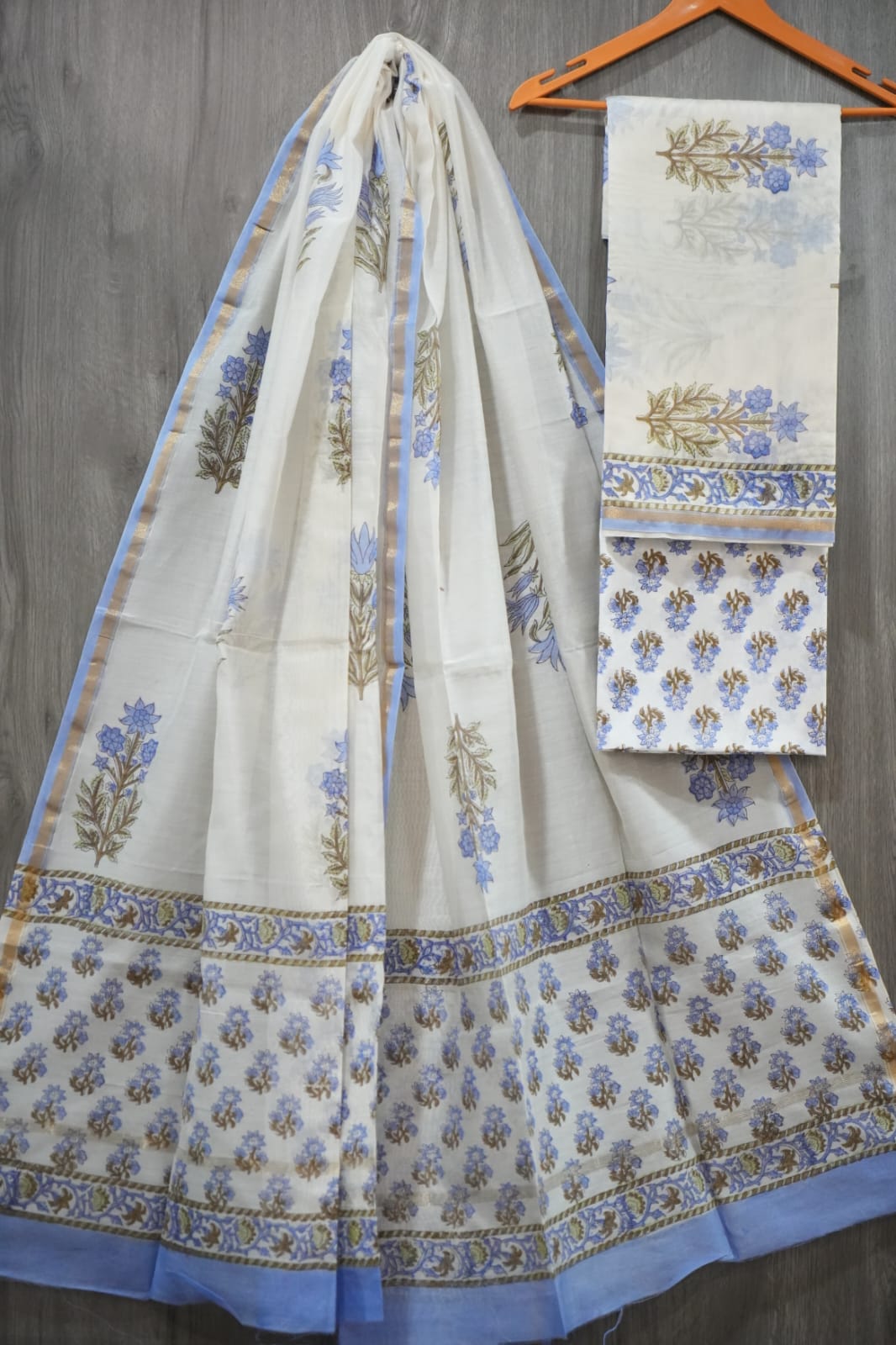 Bagru Hand Block Printed Chanderi Silk Suits