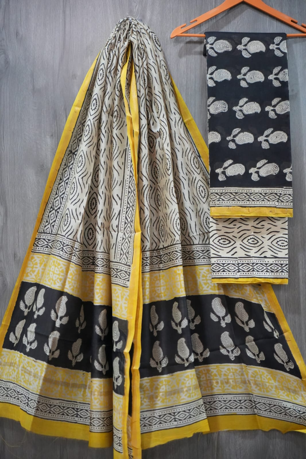 Bagru Hand Block Printed Chanderi Silk Suits