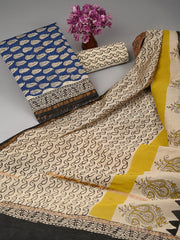 Bagru Handblock Print Chanderi Silk Suit Set
