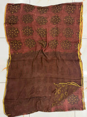 Pure Hand Block Printed Double Diamond Chiffon Saree DCS08
