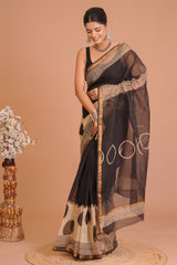 Hand Block Printed Kota Doriya Saree 17
