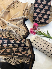 Exclusive Pure Chanderi Silk Suits with Dupatta & Cotton Bottom