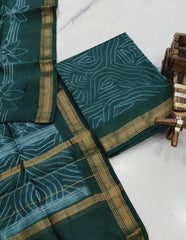 Exclusive Maheshwari Silk Suit | Hand-Stitched Shibori & Ajrak Dabu Print