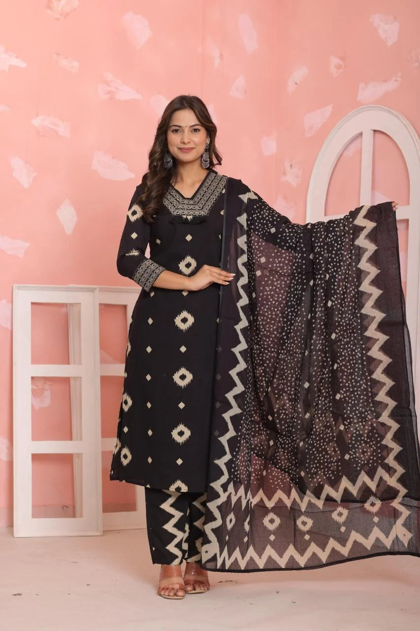 Cotton Kurta | Discharge Print with Handwork Detailing | Elegant & Comfortable