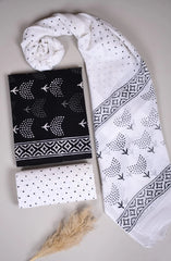 Bagru Grace – Handblock Cotton Suit Set with Malmal Dupatta