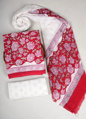 Bagru Grace – Handblock Cotton Suit Set with Malmal Dupatta