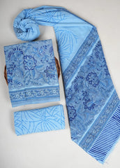 Bagru Grace – Handblock Cotton Suit Set with Malmal Dupatta