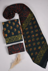 Bagru Grace – Handblock Cotton Suit Set with Malmal Dupatta