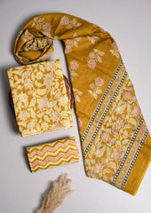 Bagru Grace – Handblock Cotton Suit Set with Malmal Dupatta