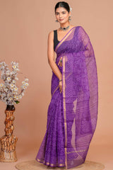 Hand Block Printed Kota Doriya Saree