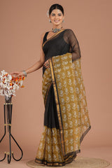 Hand Block Printed Kota Doriya Saree 10