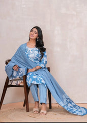 Pure Cotton Kurta with Discharge Print & Embroidery Work | Soft & Stylish Ethnic Wear