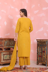 Kurta Palazzo Set – Pure Cotton | Discharge Dye Print with Elegant Embroidery