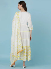 Pure Cotton Kurta & Dupatta Set | Cotton Malmal Fabric | Embroidered Neck Design