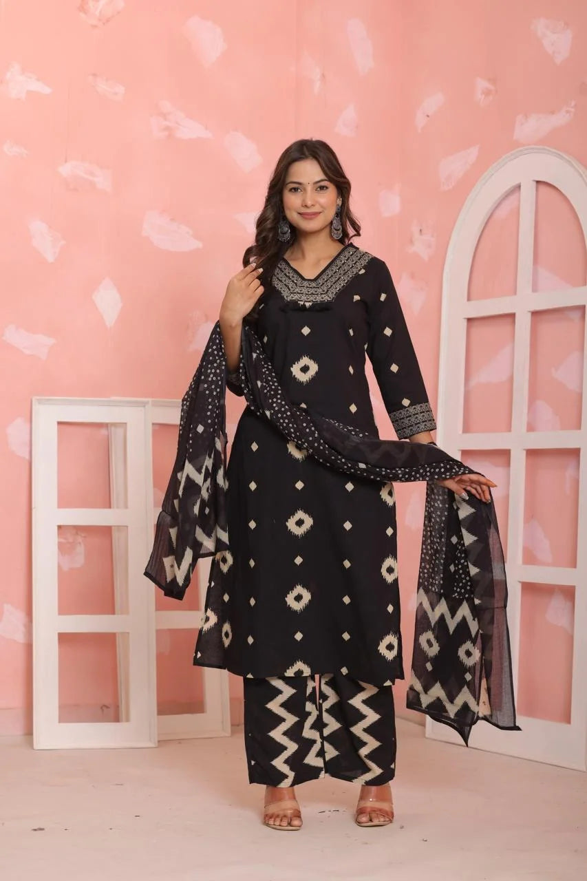 Cotton Kurta | Discharge Print with Handwork Detailing | Elegant & Comfortable