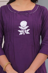 Elegant A-Line Kurta Palazzo Dupatta Set | Embroidered & Discharge Dyed